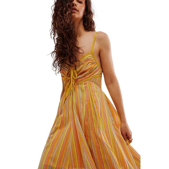 FREE PEOPLE Women's Dream Weaver Maxi Dress Size S In Orange - Picture 3 of 13